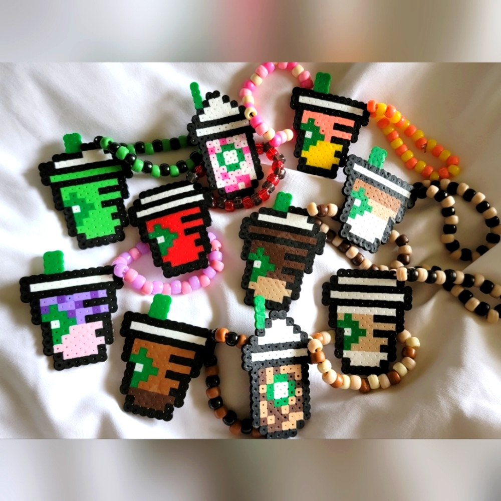 Starbucks / Perler / Kandi / Rave Kandi / Singles / Bracelets / Coffee / Beads